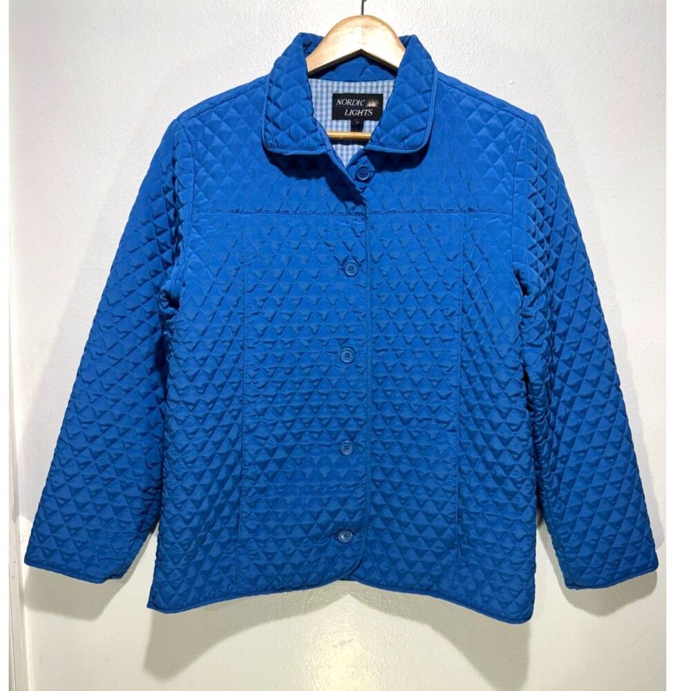 Nordic Lights quilted jacket classic winter outdoors made in Korea blue women L